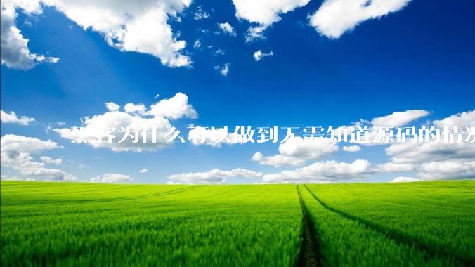 黑客为什么可以做到无需知道源码的情况下找出系统漏洞？